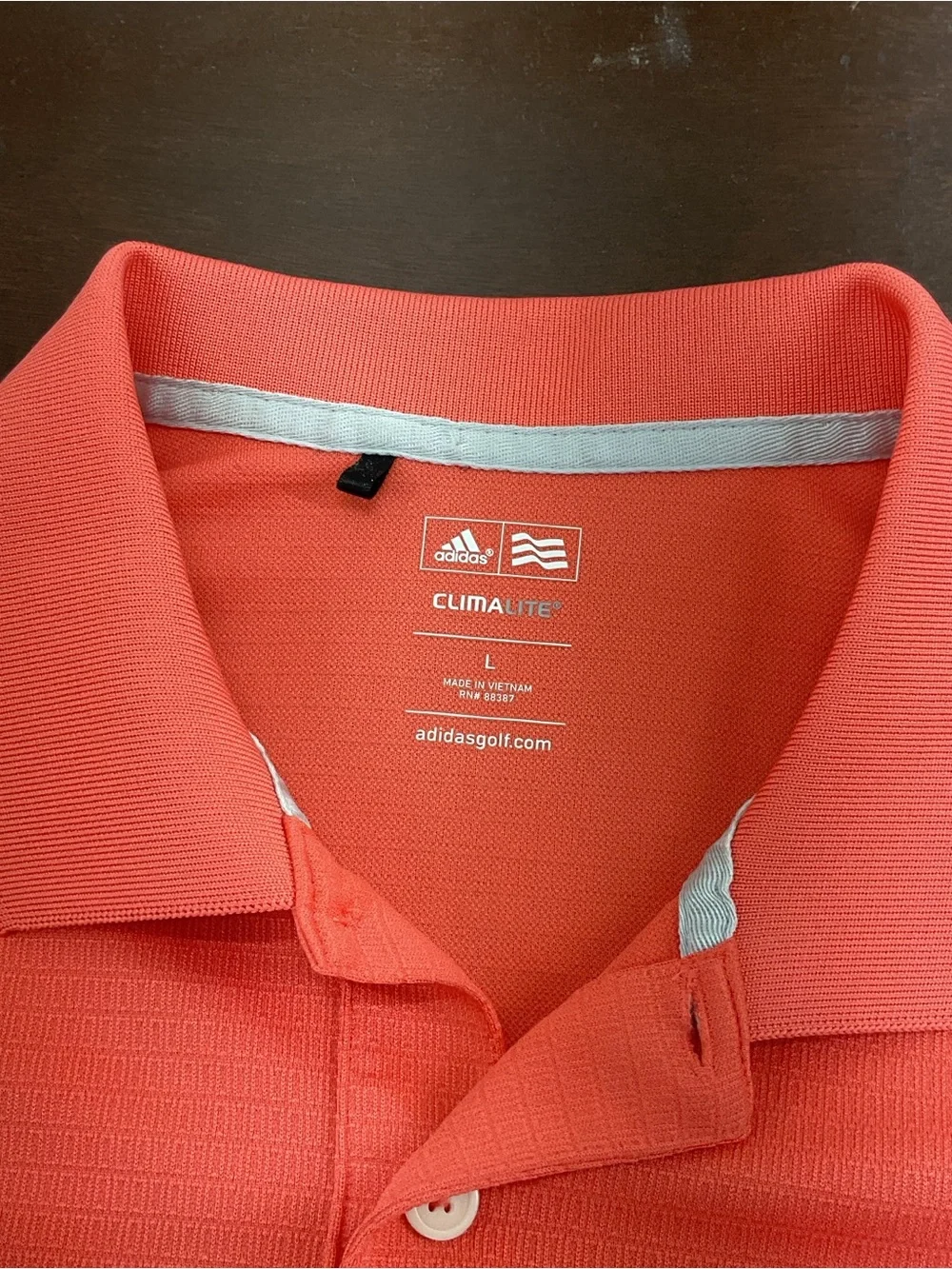 adidas Men's Coral-Red Polo Shirt